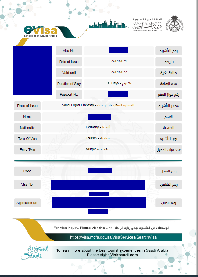 Arabie saoudite e-Visa